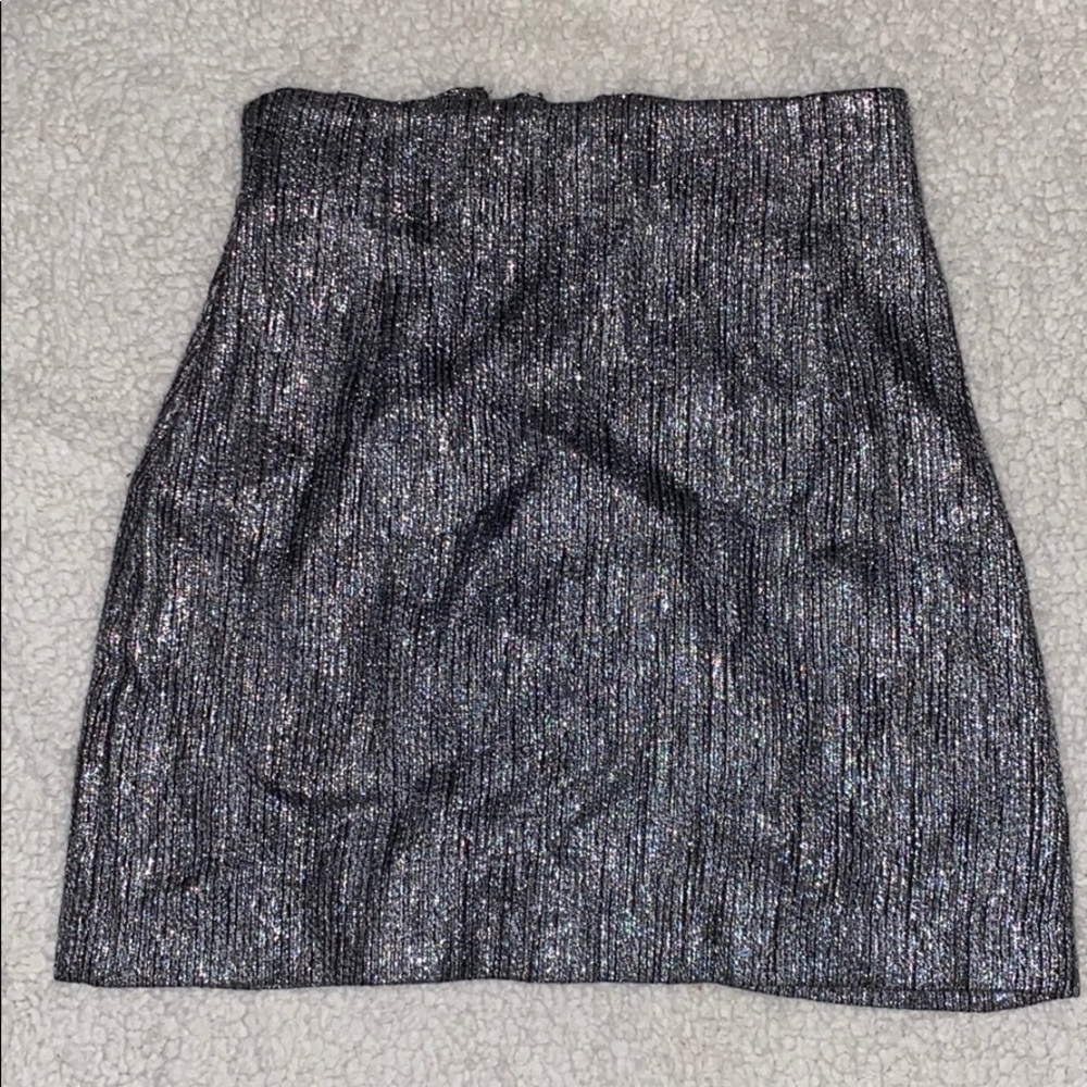 H&M Silver High Waisted Skirt